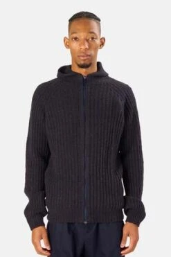 04651/Chunky Rib Zip Hoodie - Navy