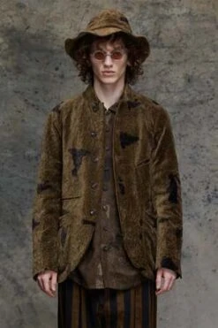 Ziggy ChenCloud Crowd Stand Collar Slim Blazer - Olive