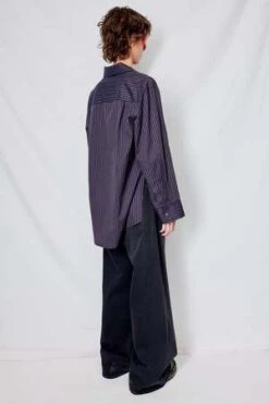 AssemblyCotton Oxford Shirt - Dark Navy Stripe -Garmentory Shop Dark Navy Stripe Cotton Oxford Shirt 20230928200127