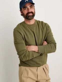 Alex MillGarment Dyed Lightweight Crewneck Sweatshirt - Bay Leaf