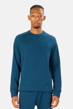 Blue&CreamMason Crewneck - Deep Ocean