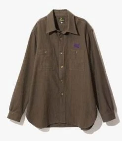 NeedlesWork Pin Stripe Twill Shirt - Brown