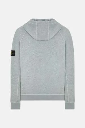 Stone IslandOld Treatment Malfile Fleece Hoodie - Sky Blue 3 Stone IslandOld Treatment Malfile Fleece Hoodie - Sky Blue - Image 2