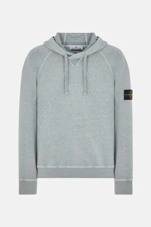 Stone IslandOld Treatment Malfile Fleece Hoodie - Sky Blue 2 Stone IslandOld Treatment Malfile Fleece Hoodie - Sky Blue