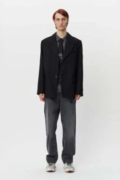 MfpenWool Cavalry Twill Oversized Blazer - Black