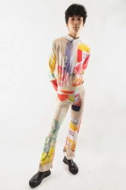 The DyásGrocery List Flared Trousers - Multicolor