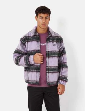 ThisIsNeverThatThisisneverthat Brushed Check Zip Jacket - Lavender Purple